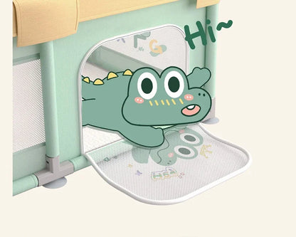 Safety Fence Foldable Baby Playpen Indoor Toddler Activity Area Crawling Mat Easy Assembly Non-Toxic Materials Indoor Playground