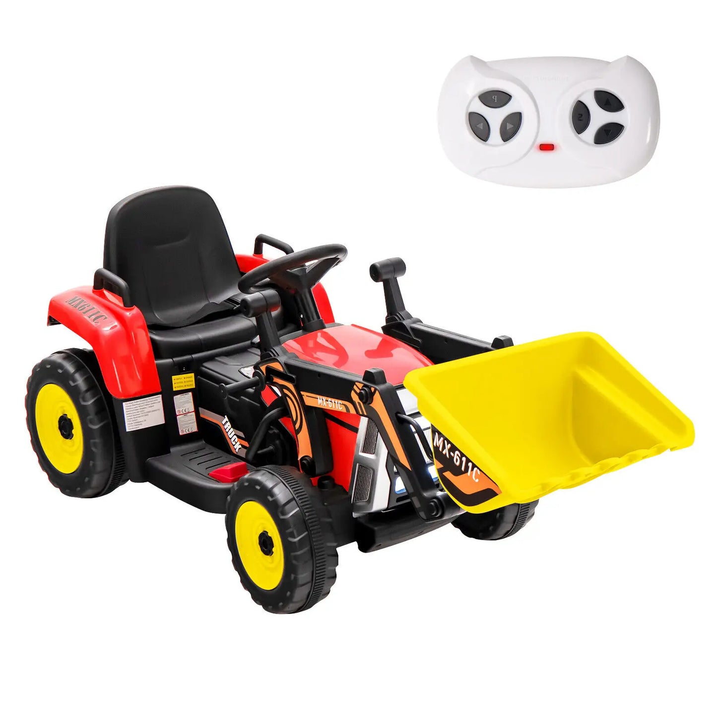 12V Kids Ride-On Excavator Loader with Remote Control
