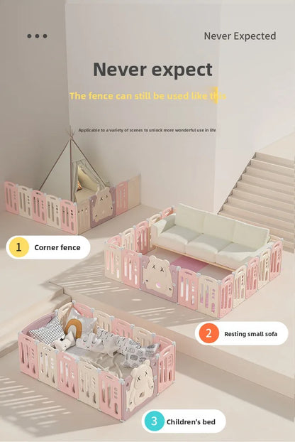 Kids Indoor Safety Playpen Foldable Baby Barrier Slide Swing Fun Activity Center Toddlers Home Use Secure Protective Play Area