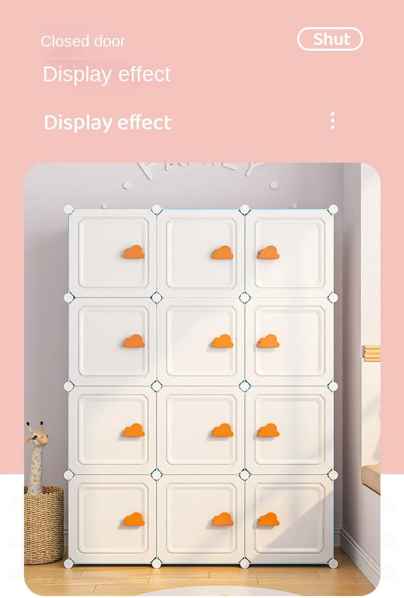 Modern Household Wardrobe Bedroom Furniture Organizer Rack Multilayer Plastics Storage Cabinets Of Collapsible Children Locker