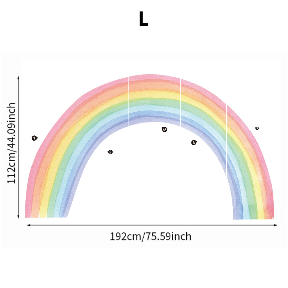 Dreamy Pastel Rainbow Wall Mural Sticker