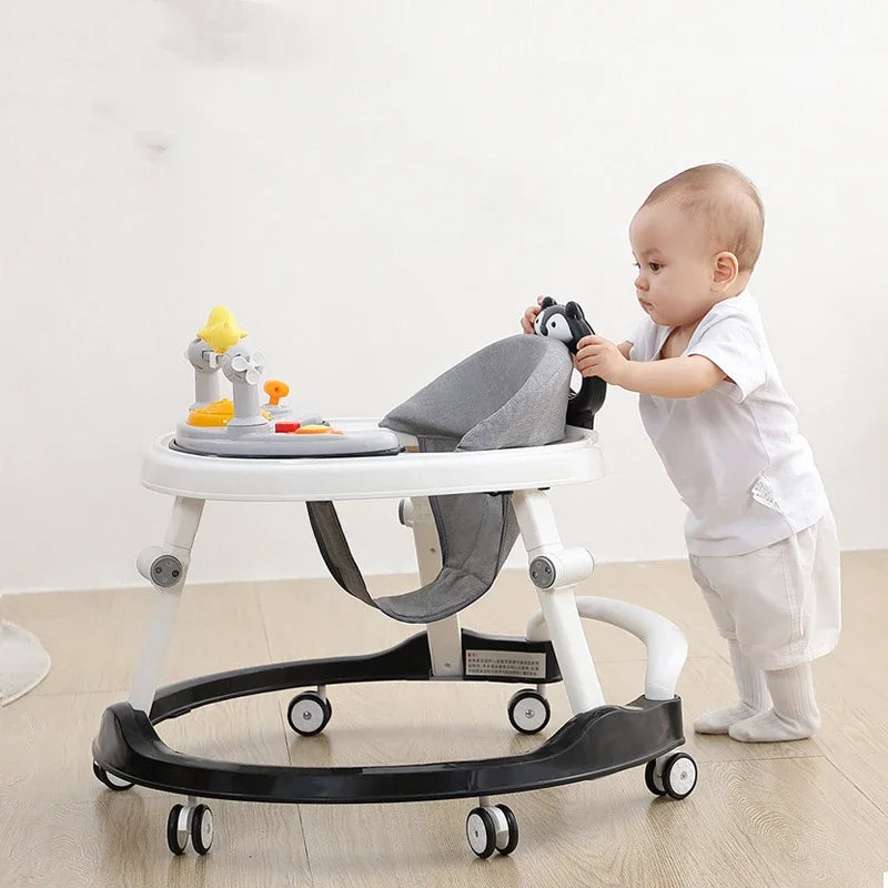Multifunctional Baby Walker with Music-Anti O-shaped Legs & Anti-Fall Anti-Roll Design Suitable for Both Male and Female Infants