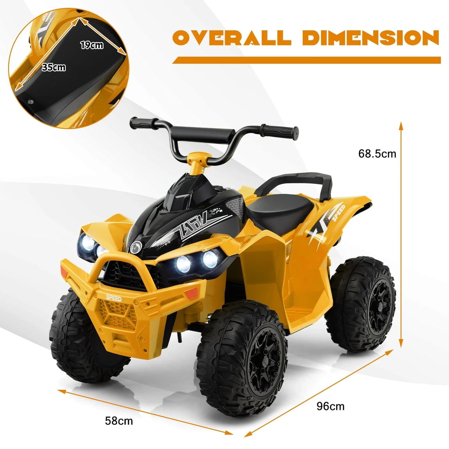 Adventure Rider 12V ATV – Yellow Edition