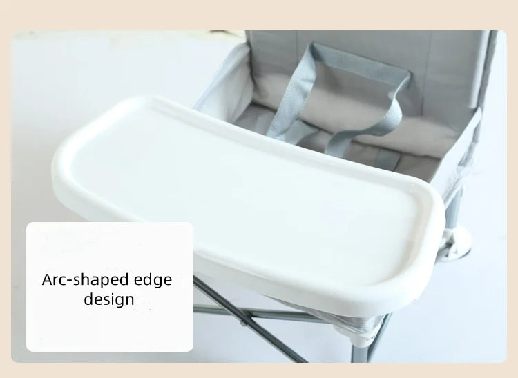Foldable Baby Highchair with Straps Booster Baby Feeding Chair Portable Baby Seat with Storage Bag for Travelling & Camping