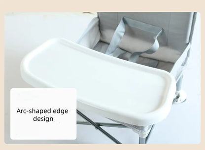 Foldable Baby Highchair with Straps Booster Baby Feeding Chair Portable Baby Seat with Storage Bag for Travelling & Camping