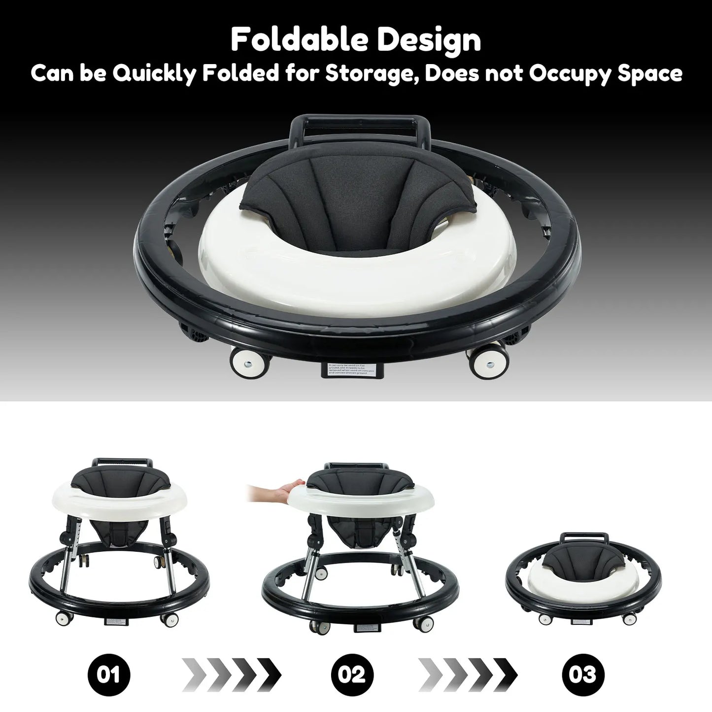 Foldable Baby Walker – 5 Height Levels & Smooth Glide Wheels