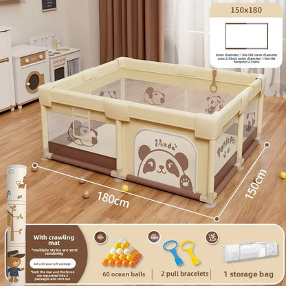 Safety Fence Foldable Baby Playpen Indoor Toddler Activity Area Crawling Mat Easy Assembly Non-Toxic Materials Indoor Playground