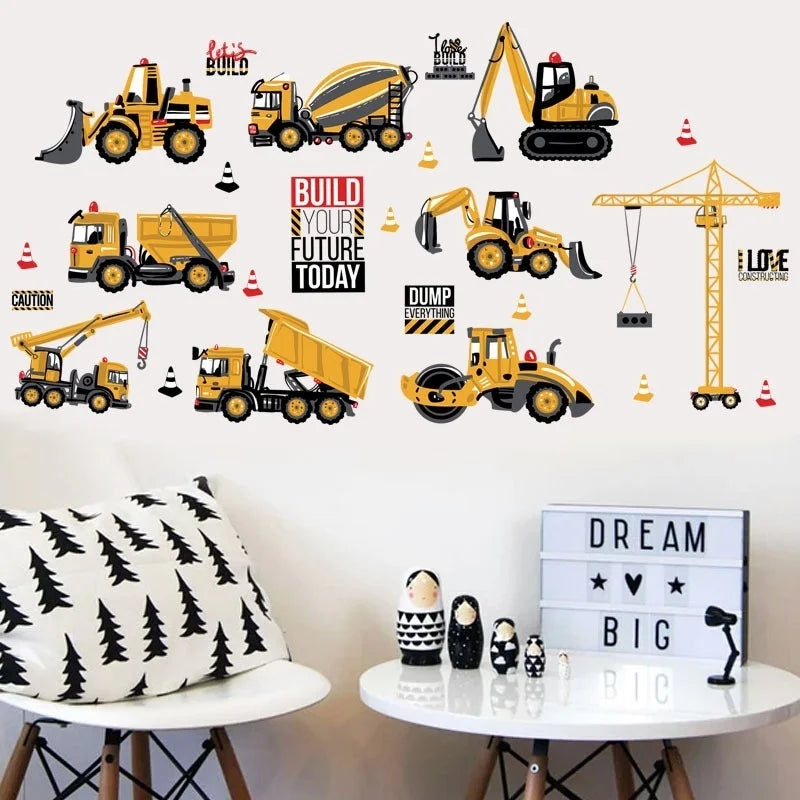 Construction Vehicles Wall Stickers – Build a Fun Adventure Room