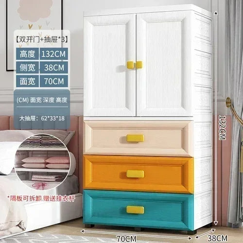 Clothes Display Wardrobe Storage Cupboard Organizer Library Baby Wardrobes Chest Plastic Drawer Armarios Living Room Furniture