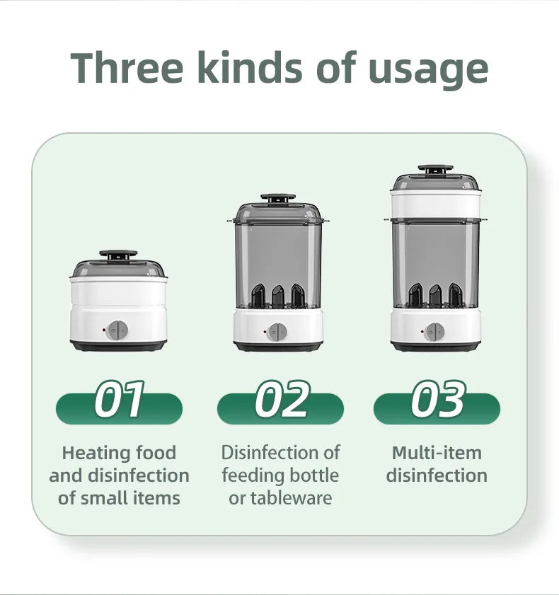 Baby Electric Steam Bottle Sterilizer Feeding Bottle Sterilizers Milk Warmer Electric Kid Bottle Sanitizer with Timer