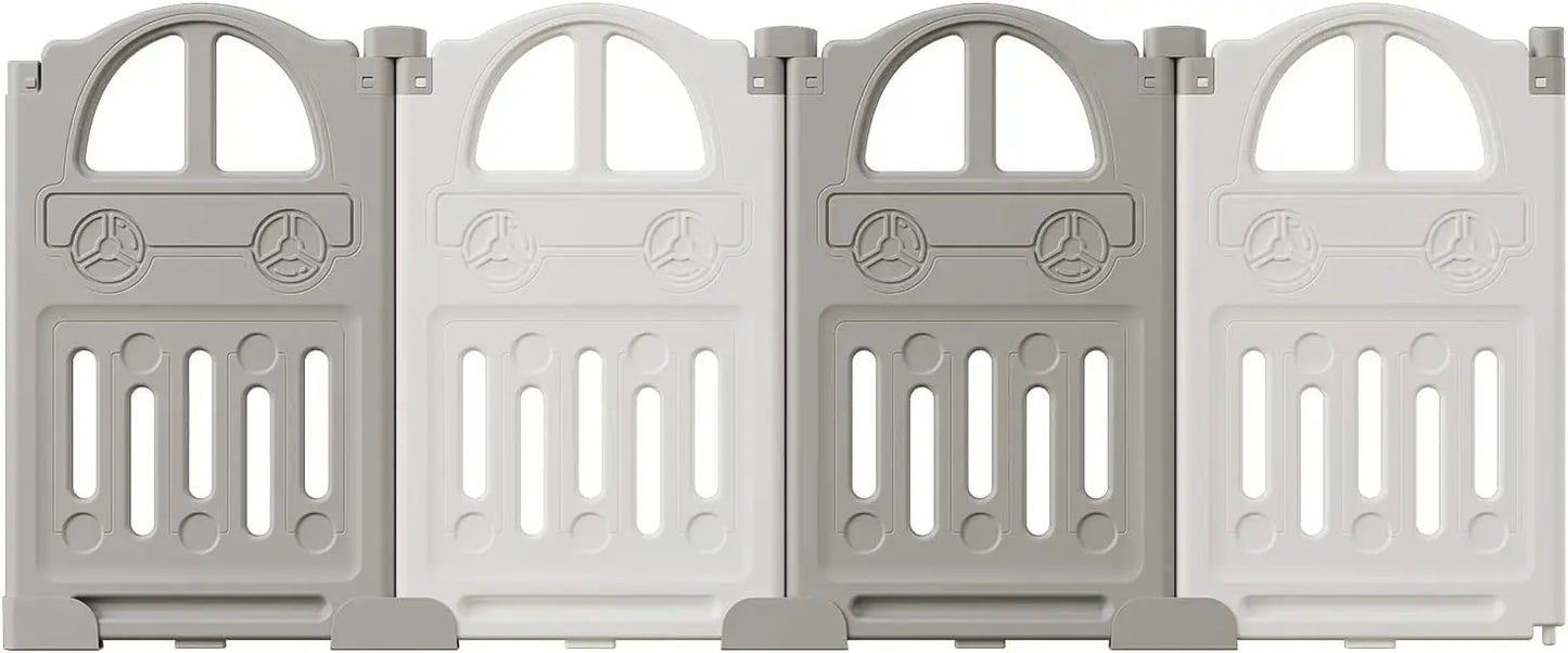 BabyBlush Foldable Baby Playpen with Basketball Hoop & 50 Pit Balls (14 Panel)