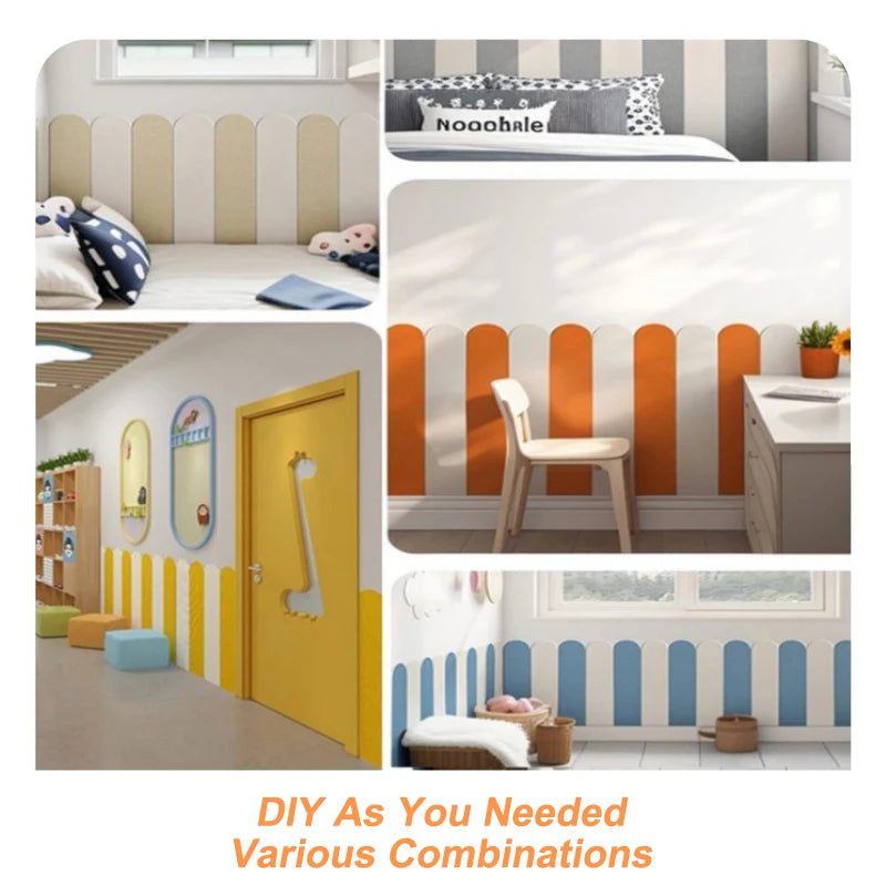 10PCS Self Adhesive Environmental Friendly Anti-Collision Soft Package Wall Sticker Skirt Kids's Room Surround Protection Board