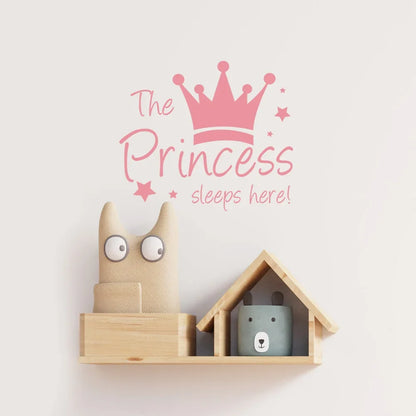 “The Princess Sleeps Here” Wall Sticker – Sweet Royal Touch