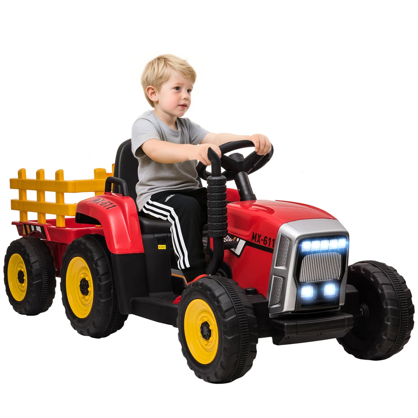 12V Kids Ride-On Tractor with Detachable Trailer & Remote