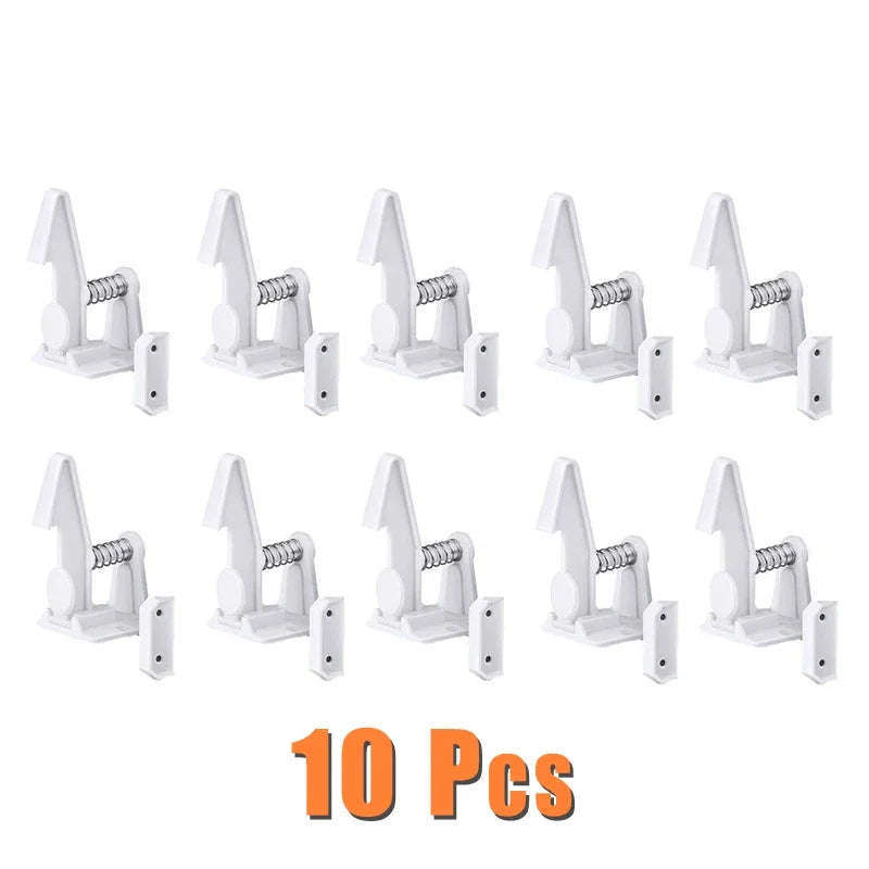 5/10Pcs Baby Cabinet Locks Invisible Closet and drawer Lock Child Security Protector No Drilling Installation White