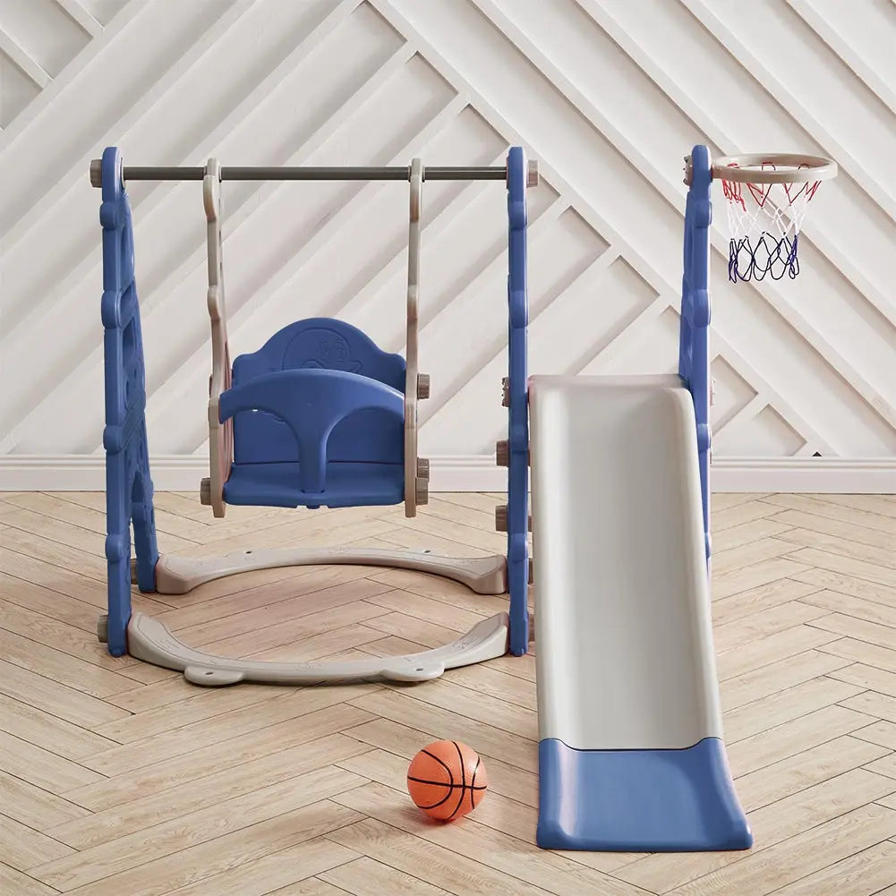 BabyBlush Toddler Swing, Slide & Basketball Playset