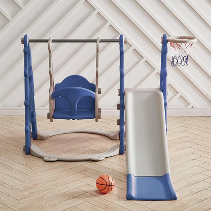 BabyBlush Toddler Swing, Slide & Basketball Playset
