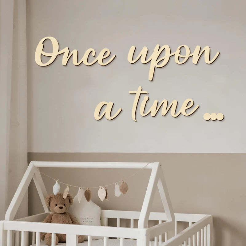 Once Upon A Time” Wooden Nursery Sign – Create a Magical Space
