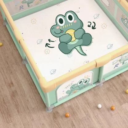 Safety Fence Foldable Baby Playpen Indoor Toddler Activity Area Crawling Mat Easy Assembly Non-Toxic Materials Indoor Playground