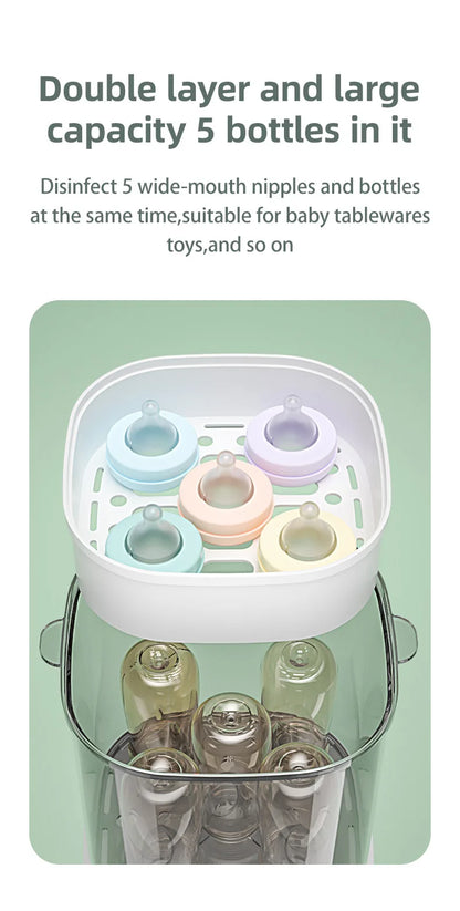 Baby Electric Steam Bottle Sterilizer Feeding Bottle Sterilizers Milk Warmer Electric Kid Bottle Sanitizer with Timer