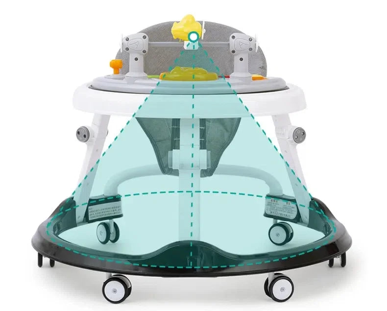 Multifunctional Baby Walker with Music-Anti O-shaped Legs & Anti-Fall Anti-Roll Design Suitable for Both Male and Female Infants