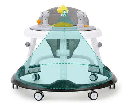 Multifunctional Baby Walker with Music-Anti O-shaped Legs & Anti-Fall Anti-Roll Design Suitable for Both Male and Female Infants