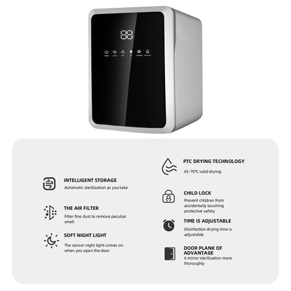 100W Baby Bottle Sterilizer Dryer UV Sterilizer for Bottle 3-in-1 Disinfection Cabinet 8L Low Noise with LCD Screen Timer