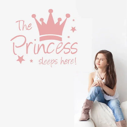 “The Princess Sleeps Here” Wall Sticker – Sweet Royal Touch