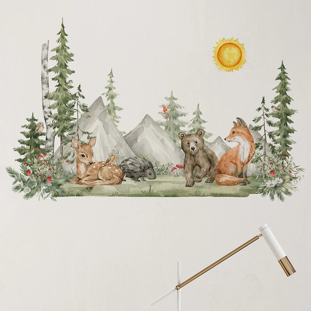 Hand-Painted Woodland Forest Wall Stickers