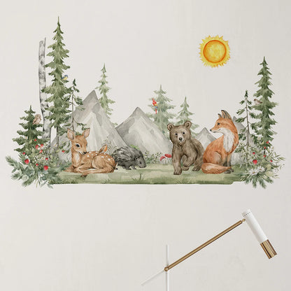 Hand-Painted Woodland Forest Wall Stickers