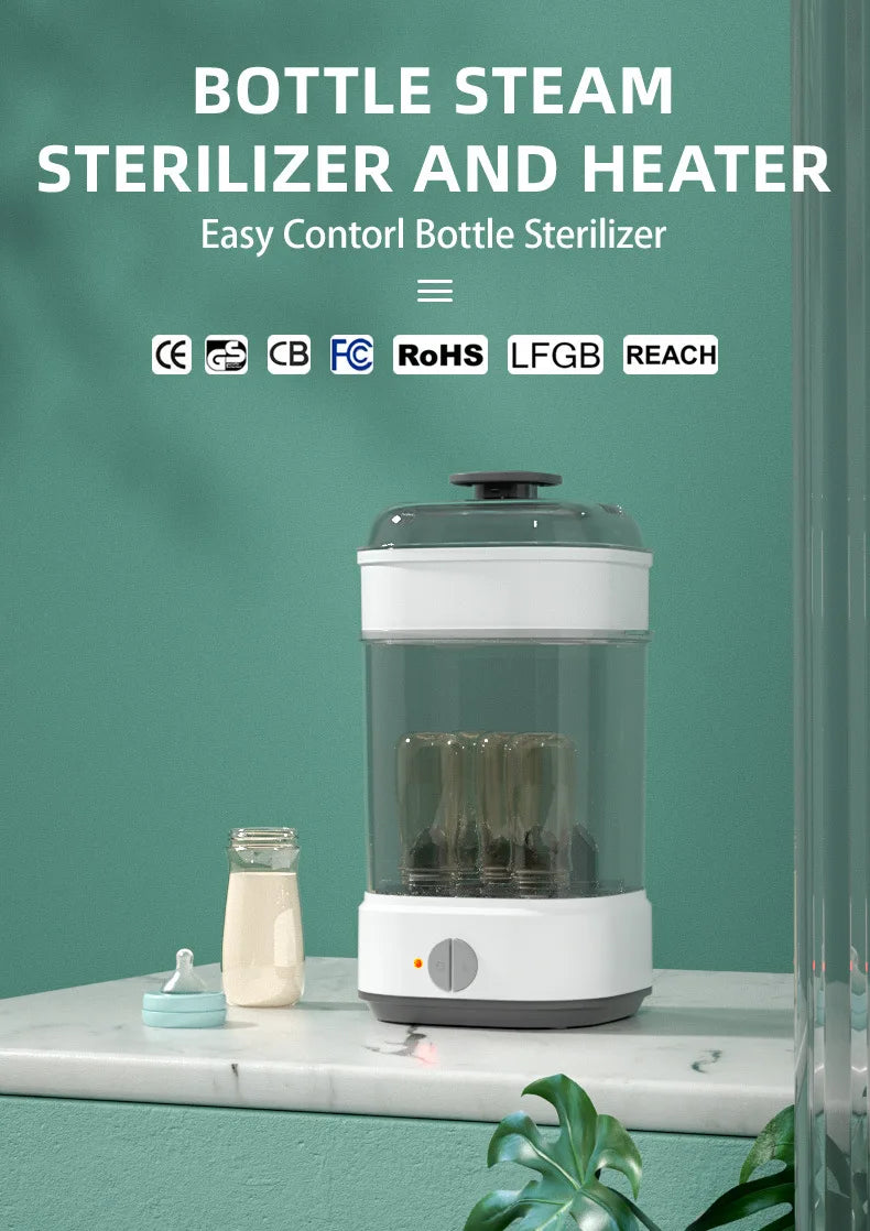 Baby Electric Steam Bottle Sterilizer Feeding Bottle Sterilizers Milk Warmer Electric Kid Bottle Sanitizer with Timer
