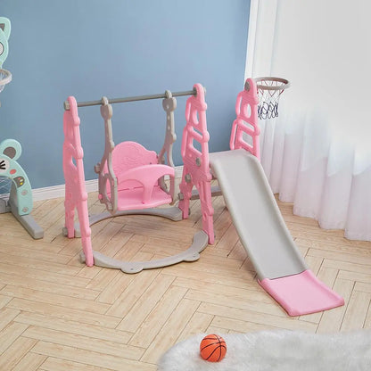 BabyBlush Toddler Swing, Slide & Basketball Playset