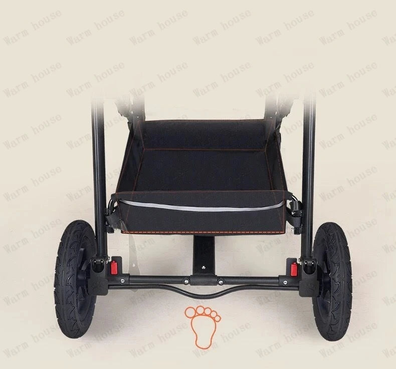 New Eggshell Twin Stroller Two-way Twin Stroller 2-in-1 Twin Children's Stroller Double Sleeping Basket with Adjustable Angle