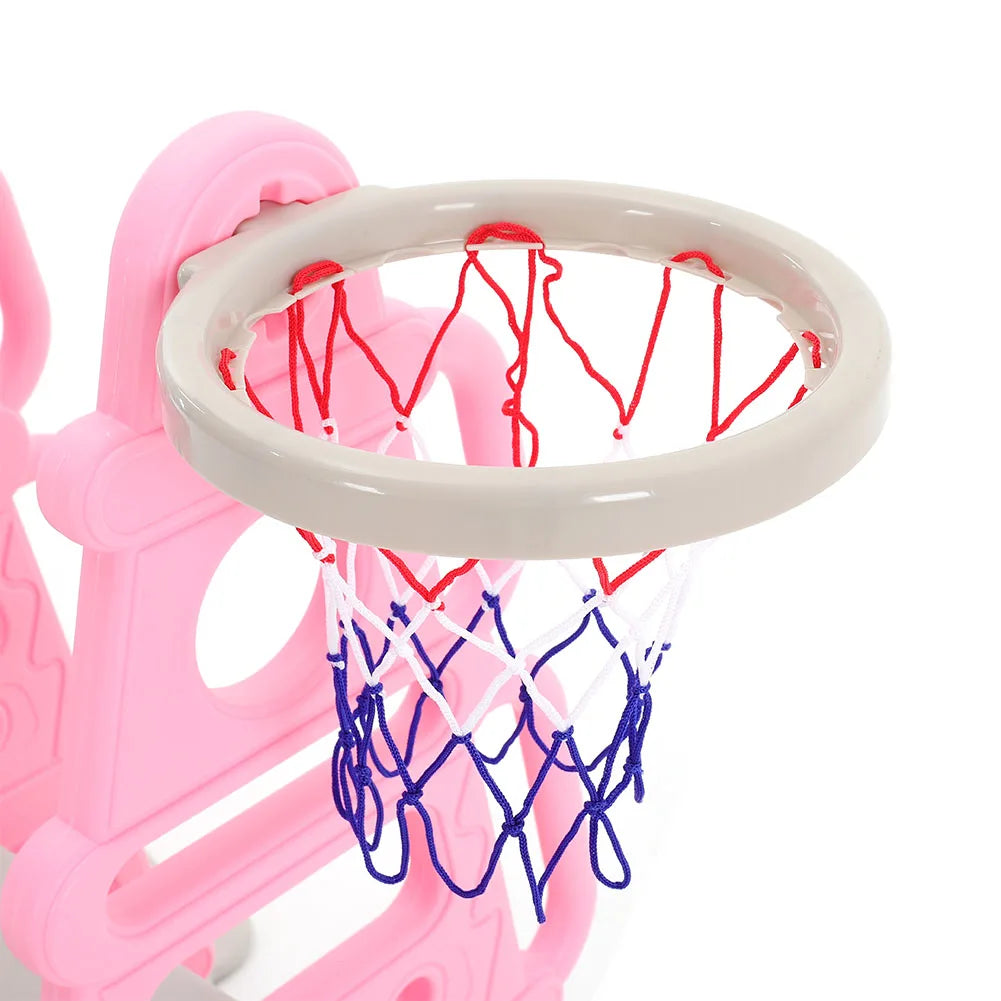 BabyBlush Toddler Swing, Slide & Basketball Playset
