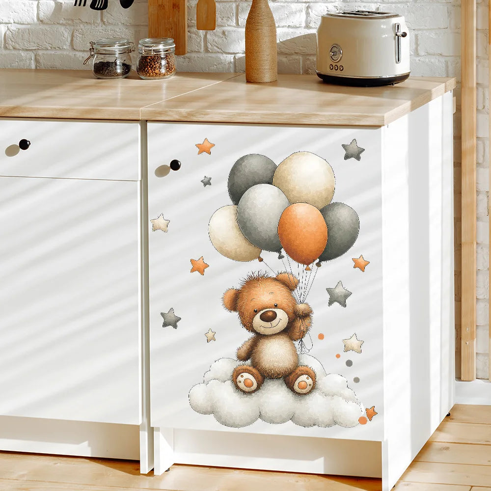 Dreamy Bear Balloon Wall Stickers – Soft, Sweet & Magical
