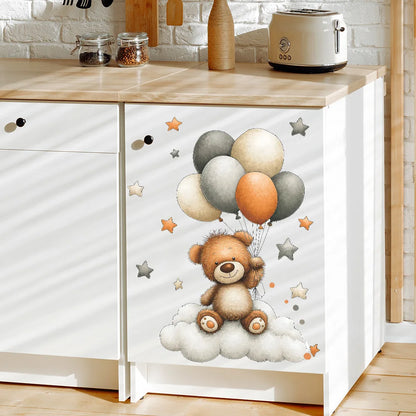 Dreamy Bear Balloon Wall Stickers – Soft, Sweet & Magical