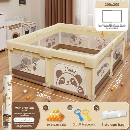 Safety Fence Foldable Baby Playpen Indoor Toddler Activity Area Crawling Mat Easy Assembly Non-Toxic Materials Indoor Playground
