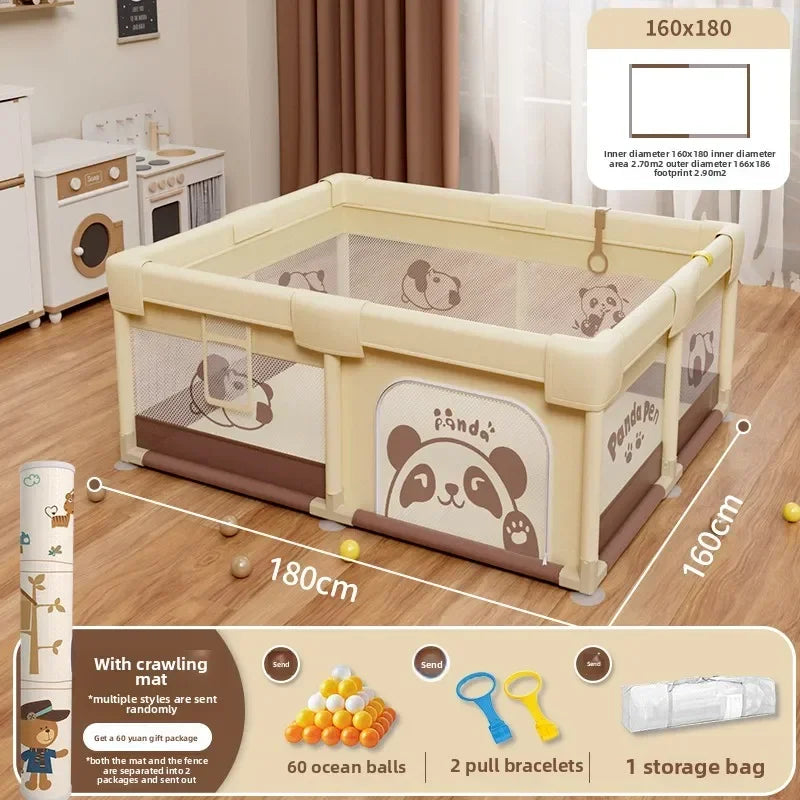 Safety Fence Foldable Baby Playpen Indoor Toddler Activity Area Crawling Mat Easy Assembly Non-Toxic Materials Indoor Playground