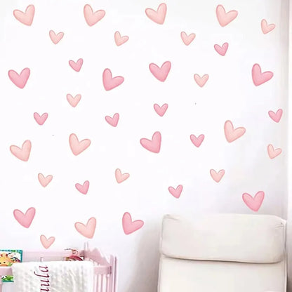 Sweet Dreams Nursery Heart Wall Stickers 60pcs
