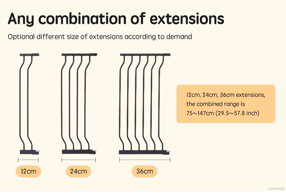 75~147cm Fence Playpen Baby Gate Children's Safety Barrier Stair Security Door for Dogs Pressure-mounted Baby Safety Gate