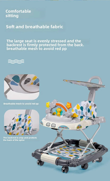 Anti-rollover Children's Multi-functional Baby Walker Baby Trolley with Musical Walker