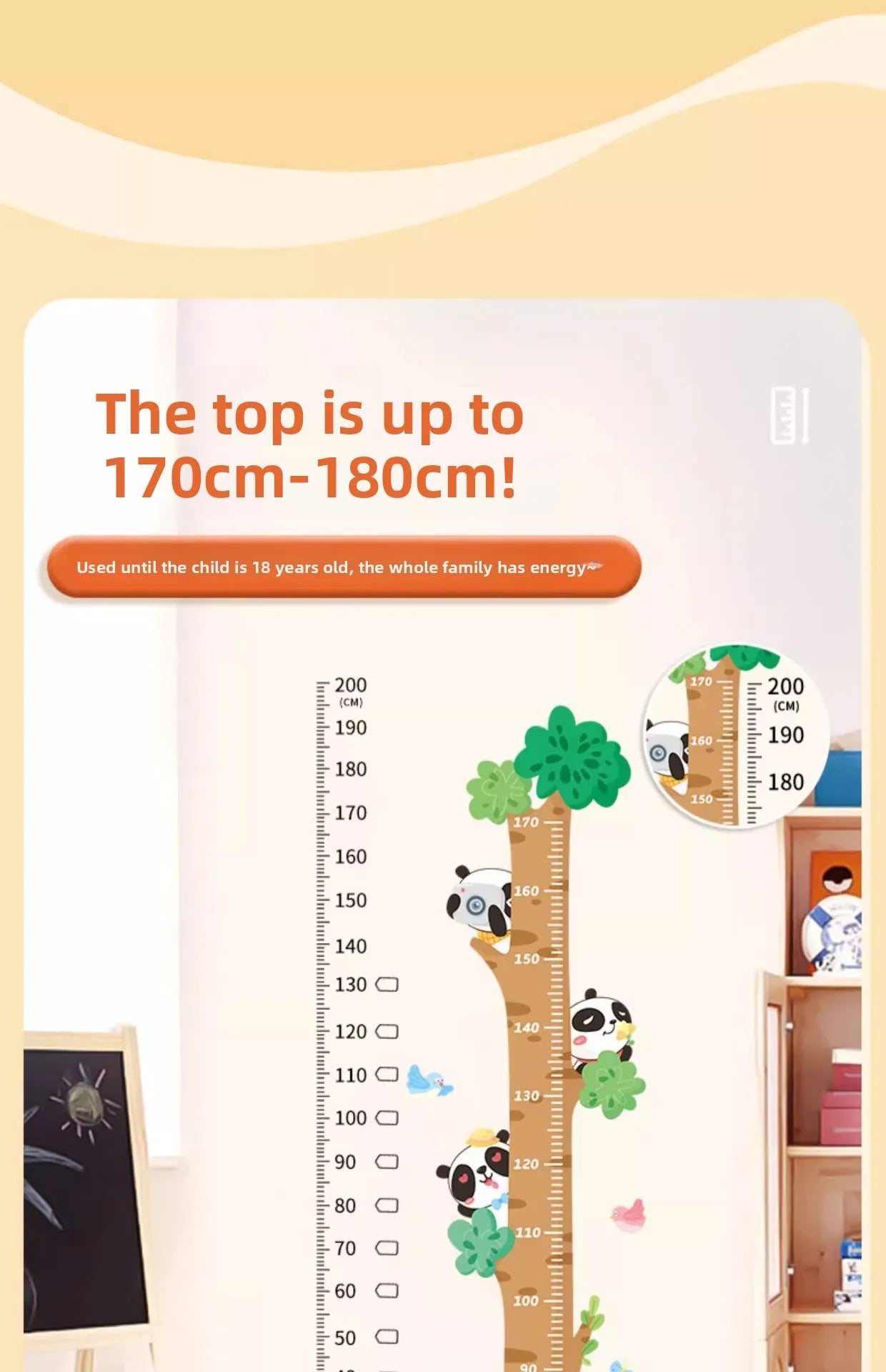 Grow With Me Animal Height Chart Wall Stickers