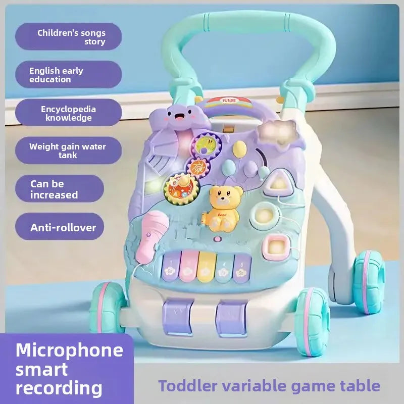 Anti-Tip Baby Walker Push Cart Toy for Learning to Walk 3-18 Months Hand Push Step Assisting Child Development Products