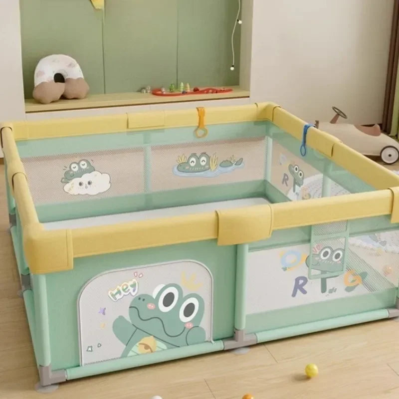 Safety Fence Foldable Baby Playpen Indoor Toddler Activity Area Crawling Mat Easy Assembly Non-Toxic Materials Indoor Playground