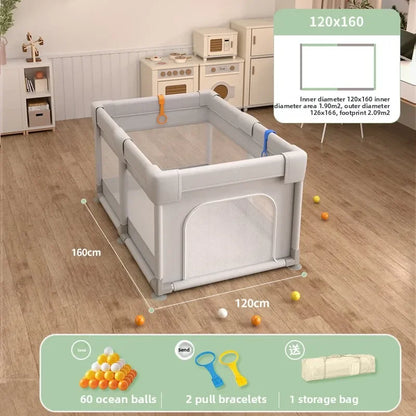 Safety Fence Foldable Baby Playpen Indoor Toddler Activity Area Crawling Mat Easy Assembly Non-Toxic Materials Indoor Playground