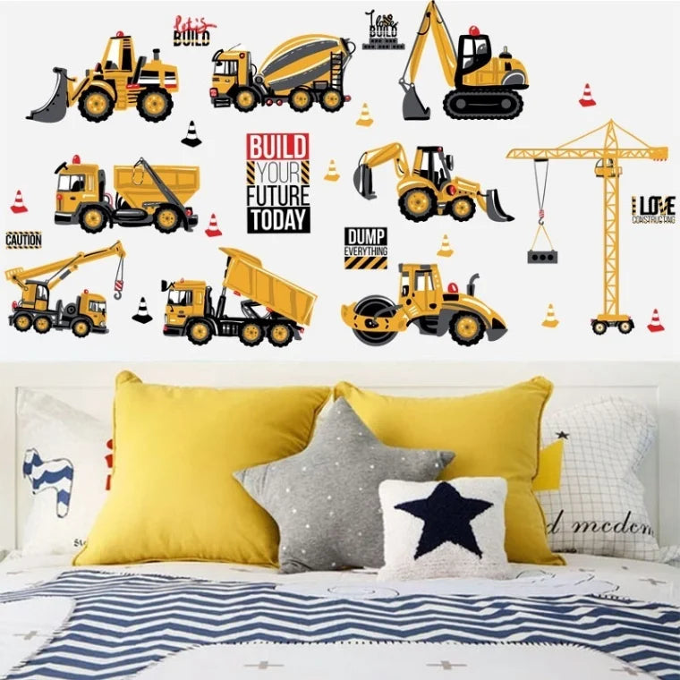 Construction Vehicles Wall Stickers – Build a Fun Adventure Room