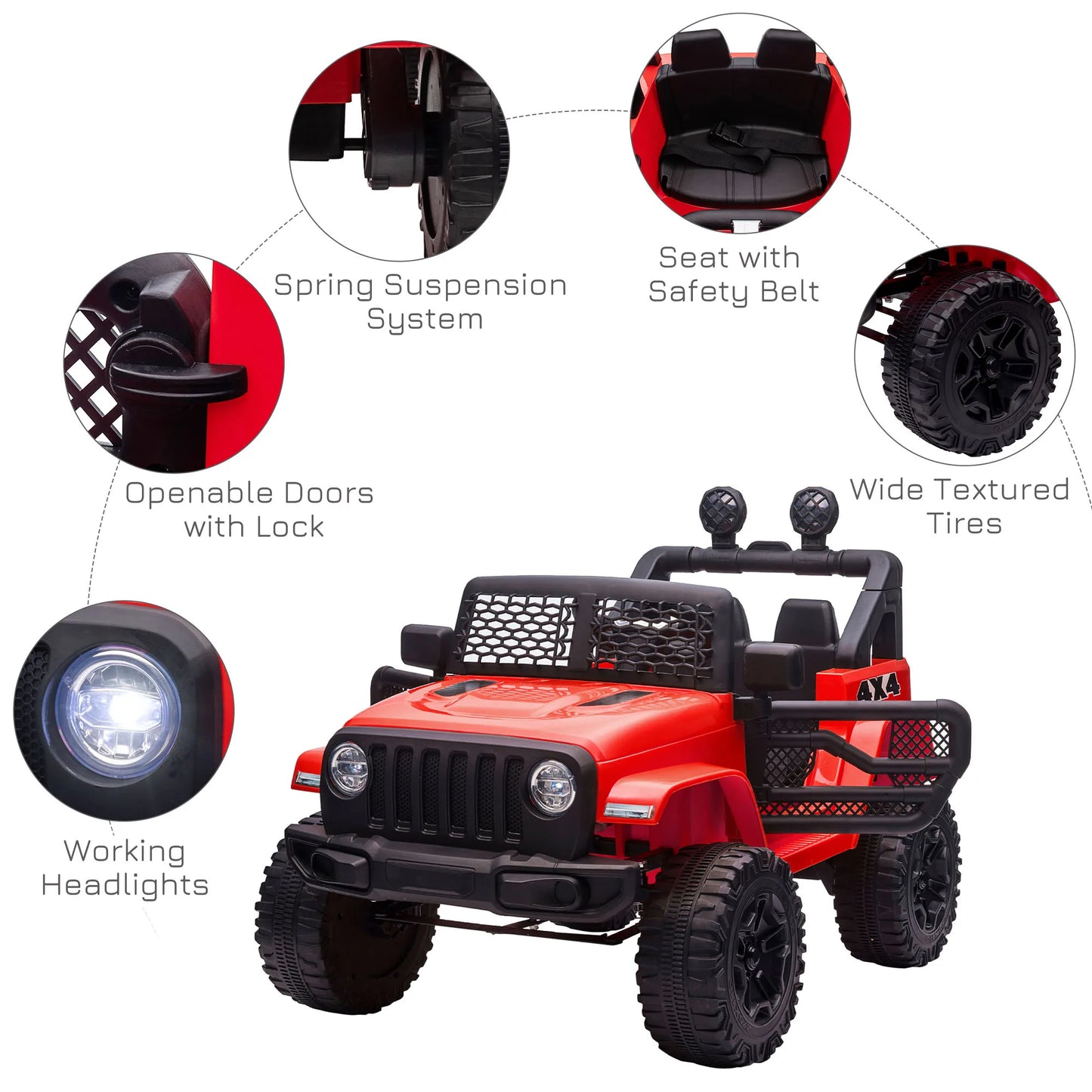 12V Kids Off-Road Electric Ride-On Truck with Remote Control