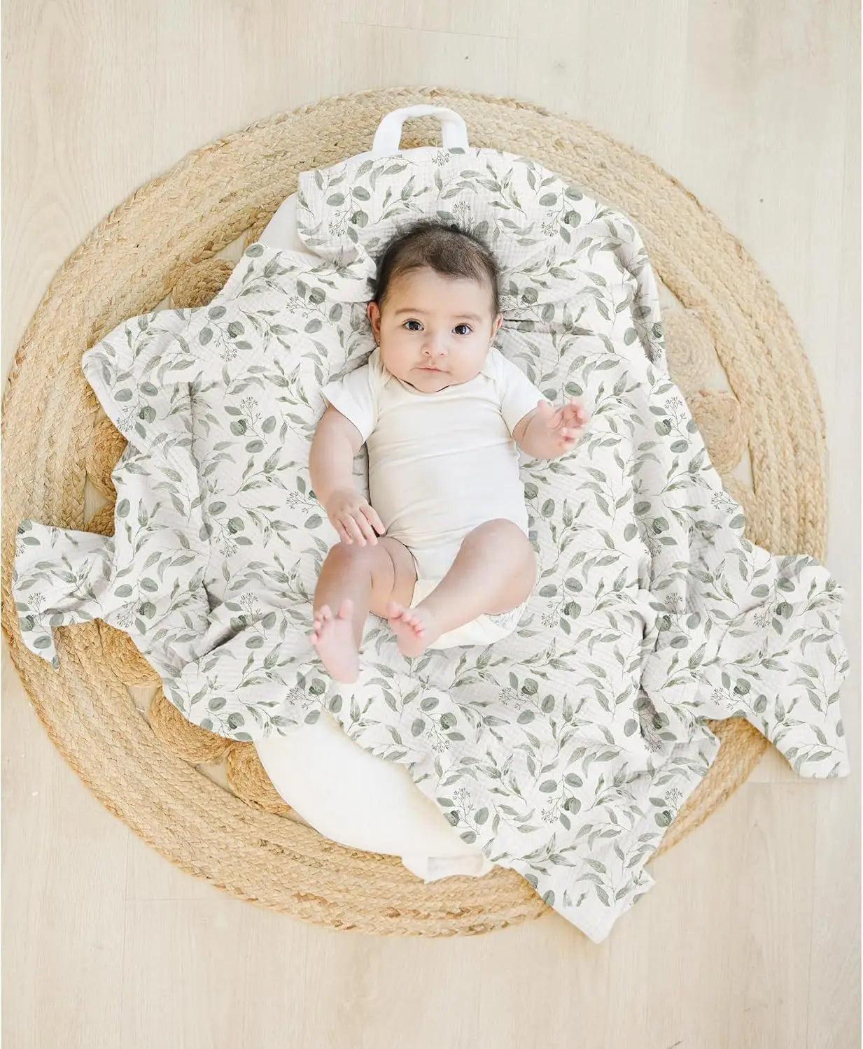 Baby cotton yarn quilt three-piece wrapping towel newborn six-layer wrapping blanket