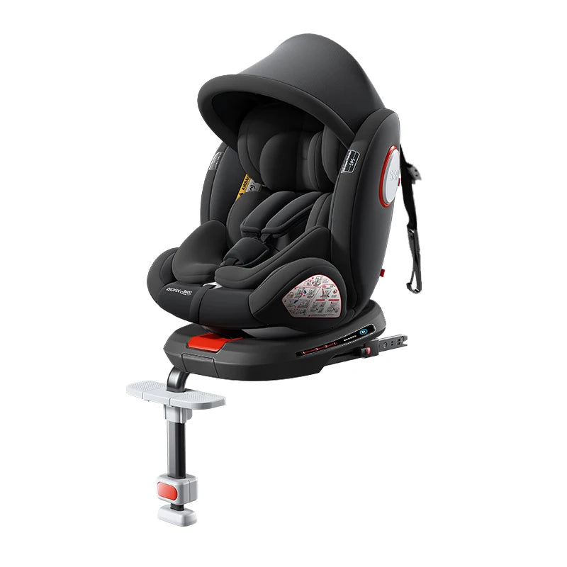 Child Car Safety Seats with ISOFIX for Baby Adjustable 360 Rotating Direction Angle 0-12 Years Suitable Car Seat with Footrest
