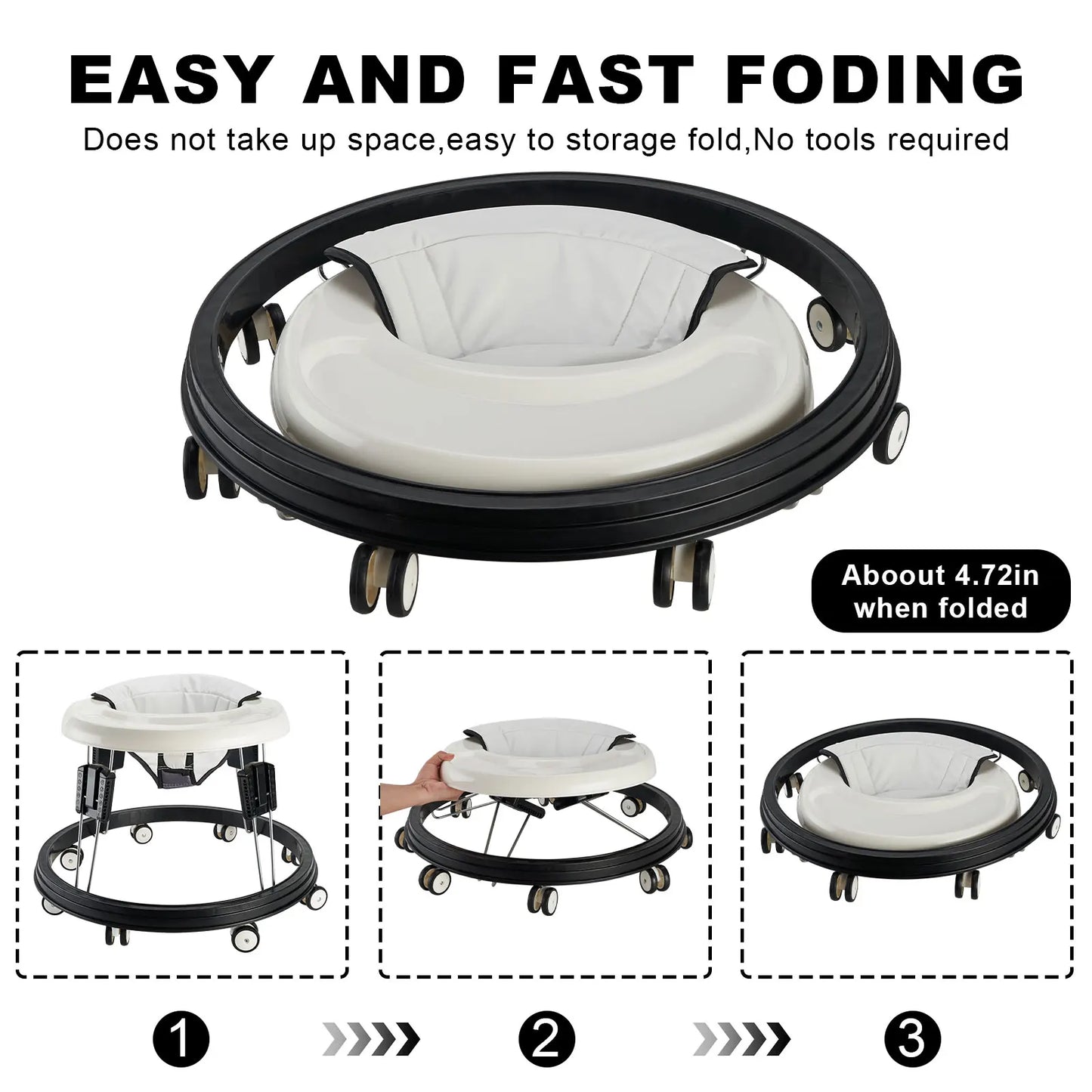 Foldable Anti-Rollover Baby Walker – Safe Steps, Every Time